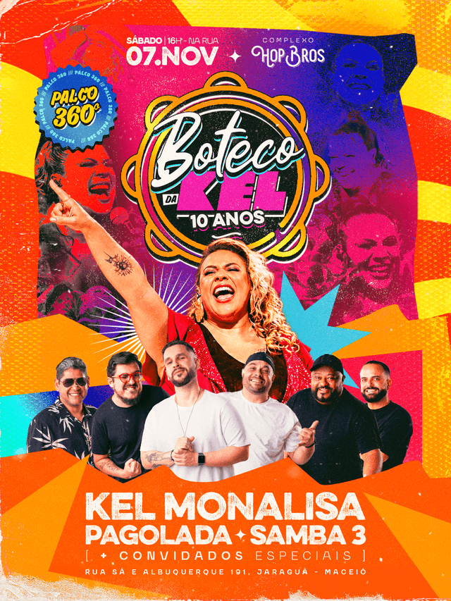 Flyer do evento Boteco da Kel 10 anos